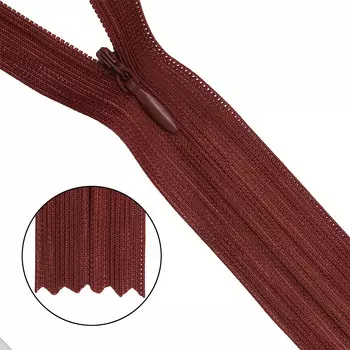 Молния потайная нераз.т3 50см (нейлон) (097 шоколад)