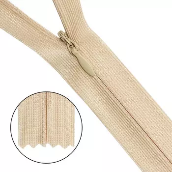 Молния потайная нераз.т3 50см (нейлон) (127 бежево-серый)