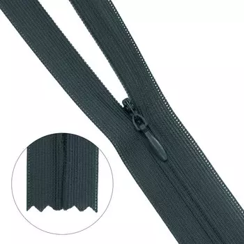 Молния потайная нераз.т3 50см (нейлон) (301 т.серый)