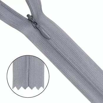 Молния потайная нераз.т3 50см (нейлон) (361 св.серый)