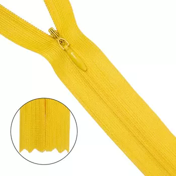 Молния потайная нераз.т3 50см (нейлон) (506 т.желтый)