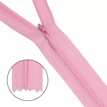 Молния потайная нераз.т3 50см (нейлон) (513 розовый,137)