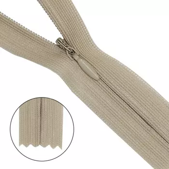 Молния потайная нераз.т3 50см (нейлон) (572 бело-серый)