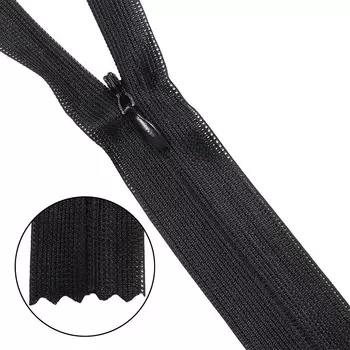 Молния потайная нераз.т3 50см (нейлон) (580 черный, 322)