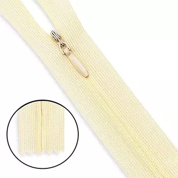 Молния потайная нераз.т3 50см (нейлон) (F103 молочный)