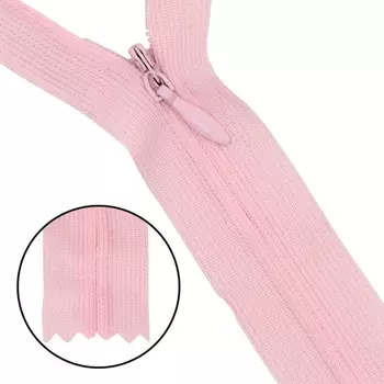 Молния потайная нераз.т3 50см (нейлон) (F133 розовый)