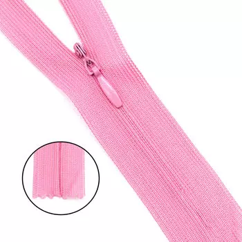 Молния потайная нераз.т3 50см (нейлон) (F141 розовый)