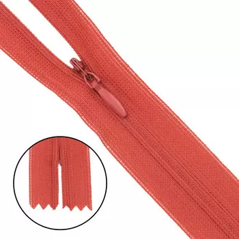 Молния потайная нераз.т3 50см (нейлон) (F159 красный)