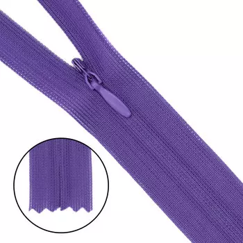 Молния потайная нераз.т3 50см (нейлон) (F171 сиреневый)
