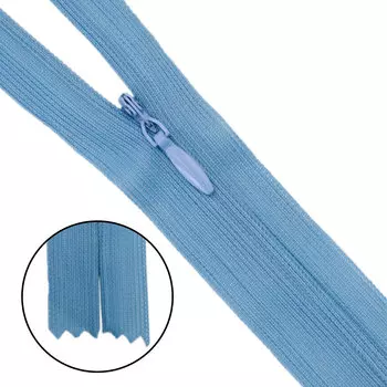 Молния потайная нераз.т3 50см (нейлон) (F188 голубой)