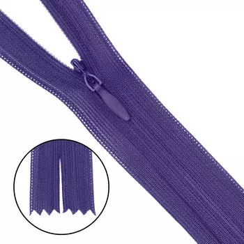 Молния потайная нераз.т3 50см (нейлон) (F192 фиолетовый)