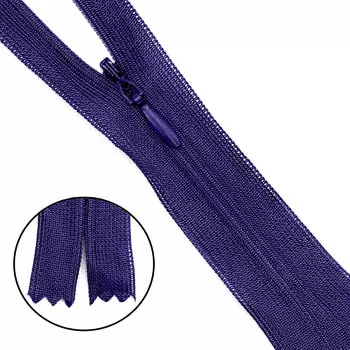 Молния потайная нераз.т3 50см (нейлон) (F195 фиолетовый)