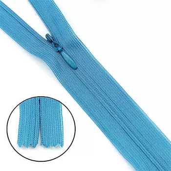 Молния потайная нераз.т3 50см (нейлон) (F216 голубой)