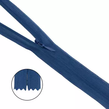 Молния потайная нераз.т3 50см (нейлон) (F220 синий)