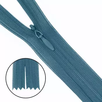 Молния потайная нераз.т3 50см (нейлон) (F224 бирюзовый)