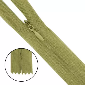 Молния потайная нераз.т3 50см (нейлон) (F245 бежевый)