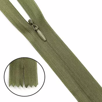 Молния потайная нераз.т3 50см (нейлон) (F264 болотный)