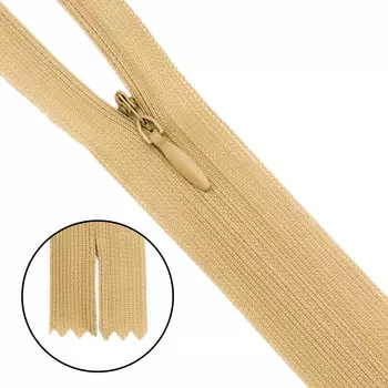 Молния потайная нераз.т3 50см (нейлон) (F278 бежевый)