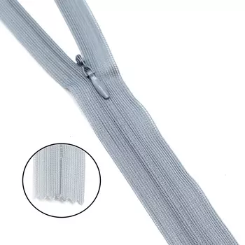 Молния потайная нераз.т3 50см (нейлон) (F316 серый)