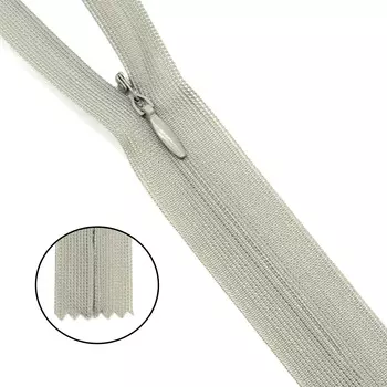 Молния потайная нераз.т3 50см (нейлон) (F317 серый)