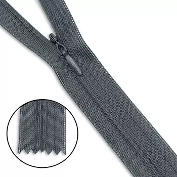 Молния потайная нераз.т3 50см (нейлон) (F320 серый)