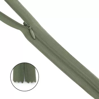 Молния потайная нераз.т3 50см (нейлон) (F324 оливковый)