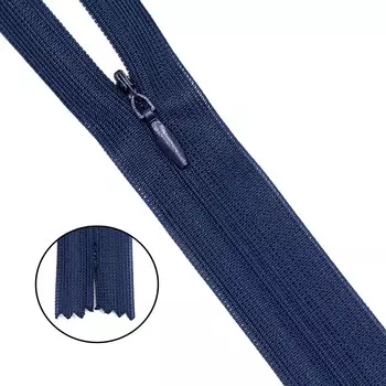 Молния потайная нераз.т3 50см (нейлон) (F330 синий)