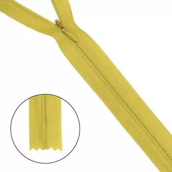 Молния потайная нераз.т3 50см (нейлон) (s121 горчица)