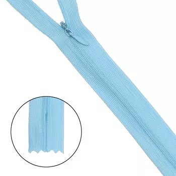 Молния потайная нераз.т3 50см (нейлон) (s198 св.аквамарин)
