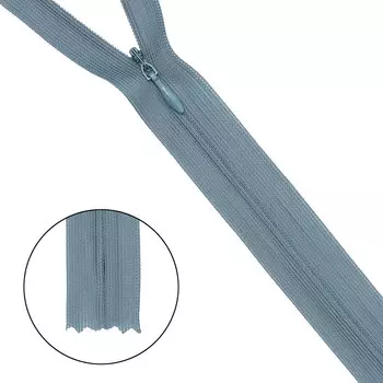 Молния потайная нераз.т3 50см (нейлон) (s315 холодный голубой)