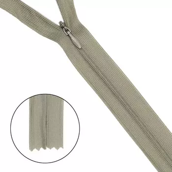 Молния потайная нераз.т3 50см (нейлон) (s318 серый)