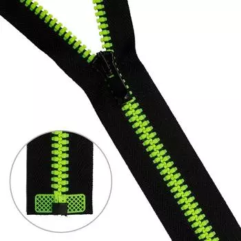 Молния трактор Тип 10 (6мм) 1 замок 70см NEON Arta-F (077 черный/098 люминесцентный)