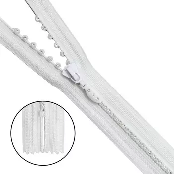 Молния 'трактор ' Т5 со стразами, нераз. - 18см (501 белый)