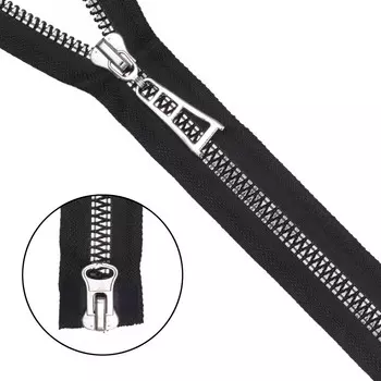 Молния 'трактор' Т8 2зам., декоративное звено, ч.ник/черн, 100см