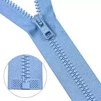 Молния трактор Тип 10 (6мм) 1 замок 55см БЕЗ БИРКИ упак (25 шт) Arta (039 голубой)