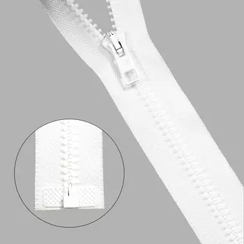 Молния трактор Тип 10 (6мм) 1 замок 55см БЕЗ БИРКИ упак (25 шт) Arta-F (001 белый)