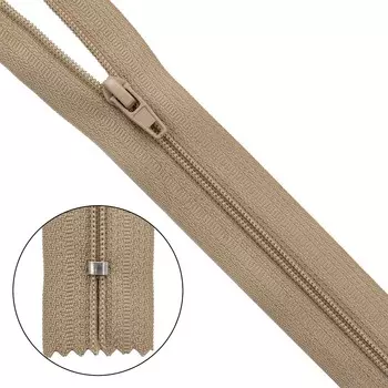 Молния юбочная a/l Т3 - 20 см (128 бежево-серый)