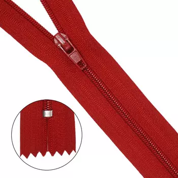 Молния юбочная a/l Т3 - 20 см (519, красный)