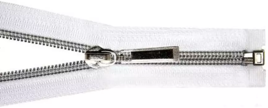 Молния 'витая' 1зам. никель/белый Т7 - 40см