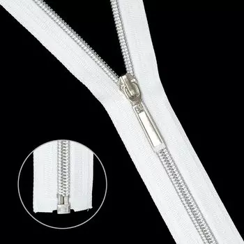 Молния 'витая' 1зам. никель/белый Т7 - 55см