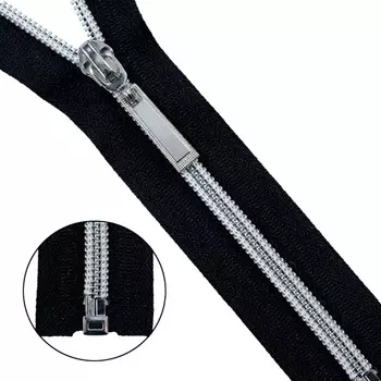 Молния 'витая' 1зам. никель/черн. Т7 - 35см