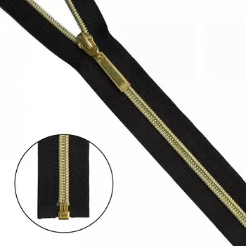 Молния 'витая' 1зам. св.зол./черн. Т7 - 75см