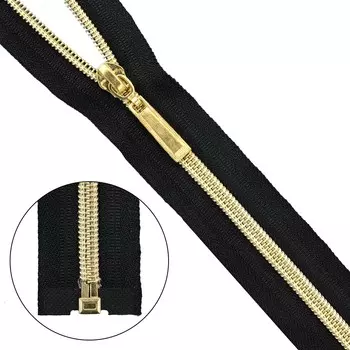 Молния 'витая' 1зам. зол./черн. Т7 - 40см