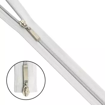 Молния 'витая' 2зам. никель/белый Т7 - 80см