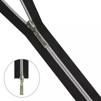 Молния 'витая' 2зам. никель/черн. Т7 - 80см