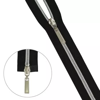 Молния 'витая' 2зам. никель/черн. Т7 - 90см