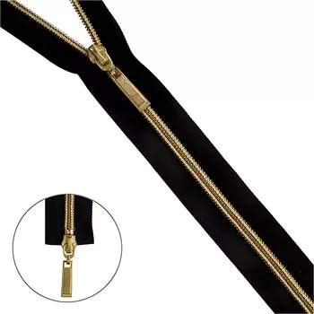 Молния 'витая' 2зам. св.зол./черн. Т7 - 100см