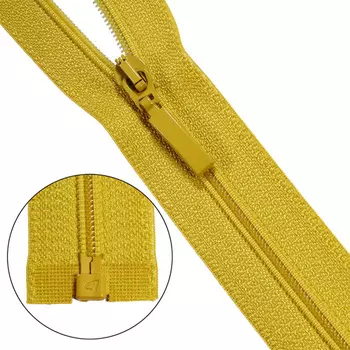 Молния витая Тип 6 1 замок 60см Arta-F (828 горчица)