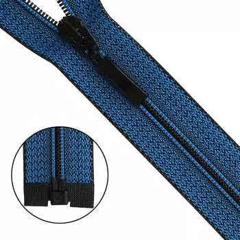 Молния витая Тип 6 1 замок 60см декоративная тесьма меланж Arta-F (D201M сине-черный)