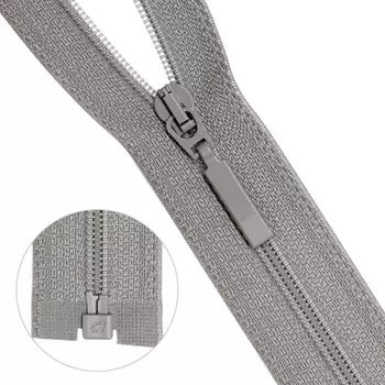 Молния витая Тип 6 1 замок 65см Arta-F (327 серый)